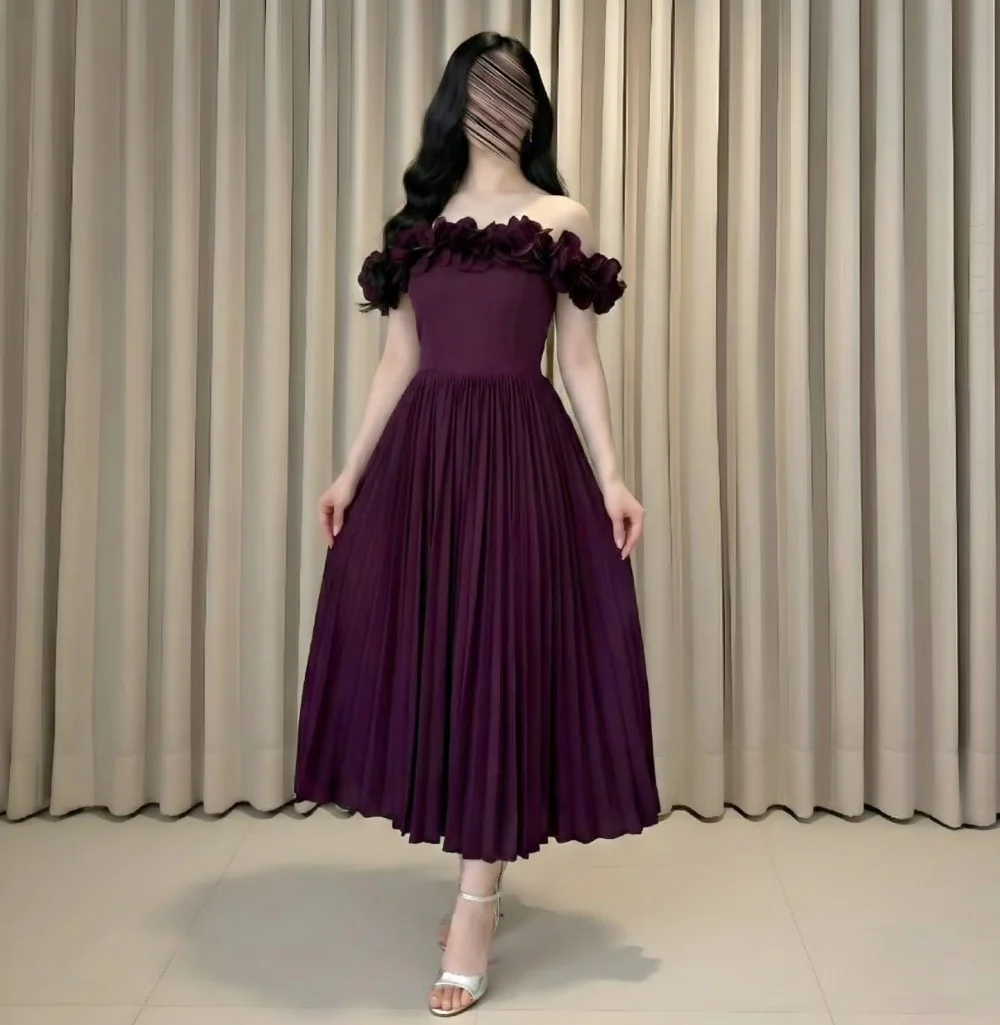 

Индивидуальное вечернее платье с аппликацией Grace, с открытыми плечами, А-силуэт, миди, на заказ, для особых случаев, элегантное, для выпускного вечера, официальное