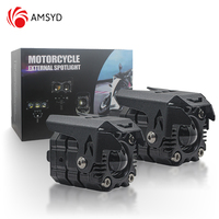 2pcs Motorcycle Spotlight Headlight LED Lens Hi/Low Beam Driving Spot Fog Lights Auxiliary light For Motorbike Off-road