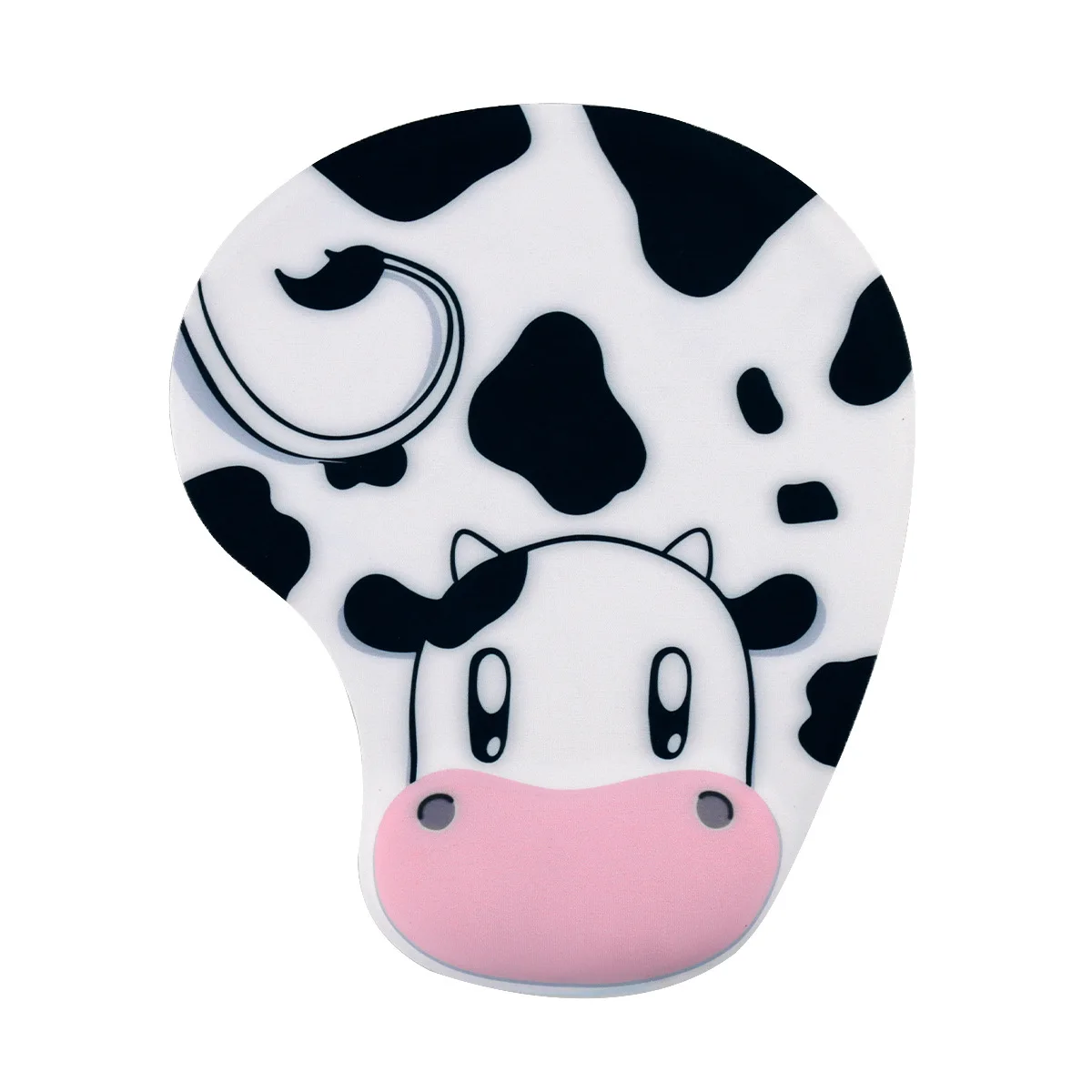 1pc Cow Pattern Memory Soft Silicone Wrist Rest Mousepad Cartoon Design Smooth Surface Non-Slip Computer Accessories