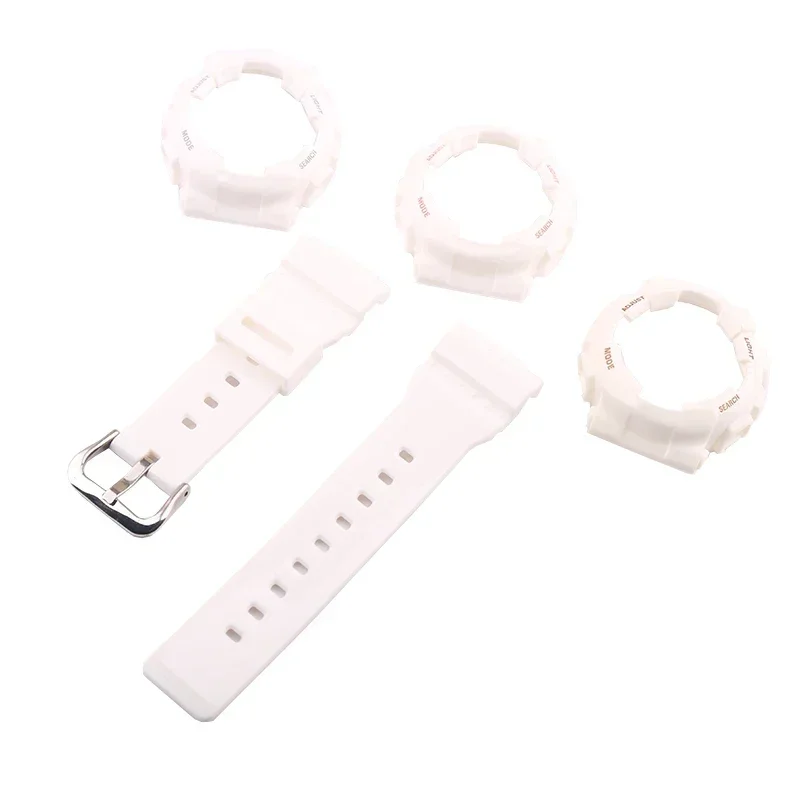 Watch Band + Case Set Resin Watch Belt for Casio Baby-G BA 110/111/112/120 Modification Ladies Watch Band Accessories