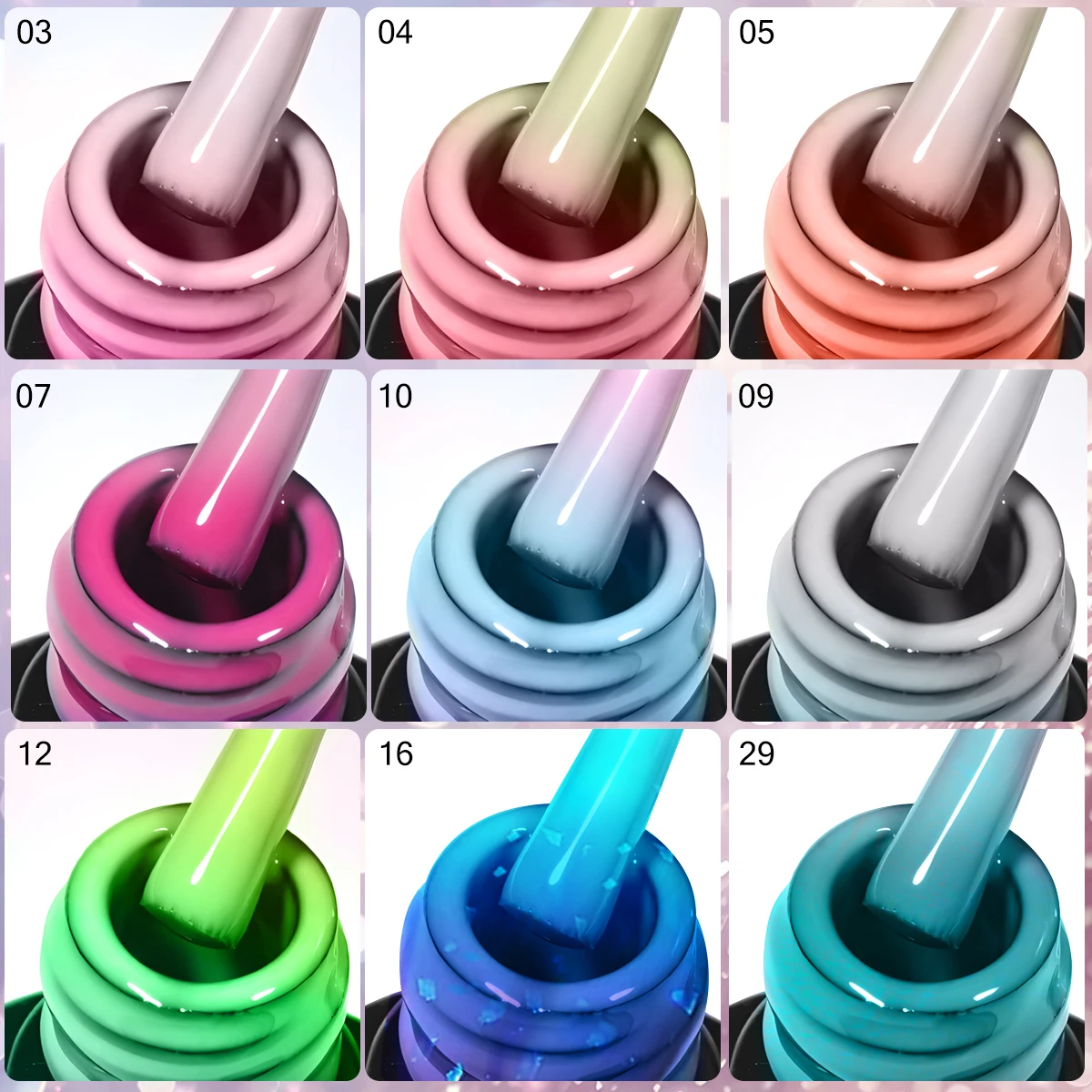 GAVY Smalto per unghie gel che cambia colore sensibile alla temperatura da 6 pezzi, liquido, con glitter, manicure a lunga durata, regalo perfetto