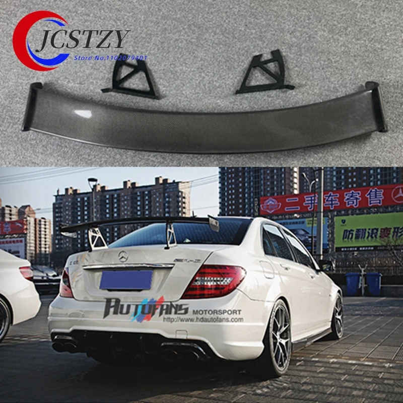 Für BENZ W204 C-Klasse C180 C200 C220 C250 C300 C350 C63 GT 2009-2015 2/4-Türer Carbon-Faser Spoiler Auto-Heckflügel Kofferraumspoiler