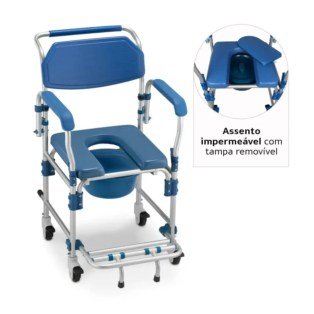 كرسي استحمام قابل للطي من الألومنيوم الأكثر مبيعًا في عام 2024، دوران 360 درجة، مناسب لكبار السن، مناسب لتحريك كرسي المرحاض