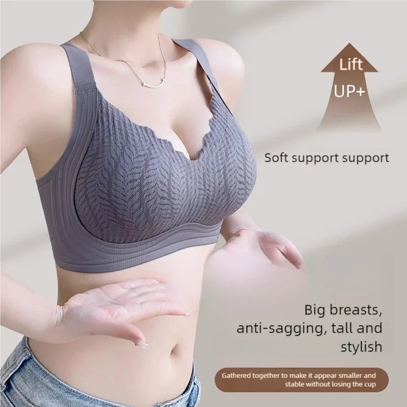 Lingerie com sensação feminina, sutiã levantador, reunindo, anti-flacidez e retração de seios, sem armação, sutiã de copa fixa 847