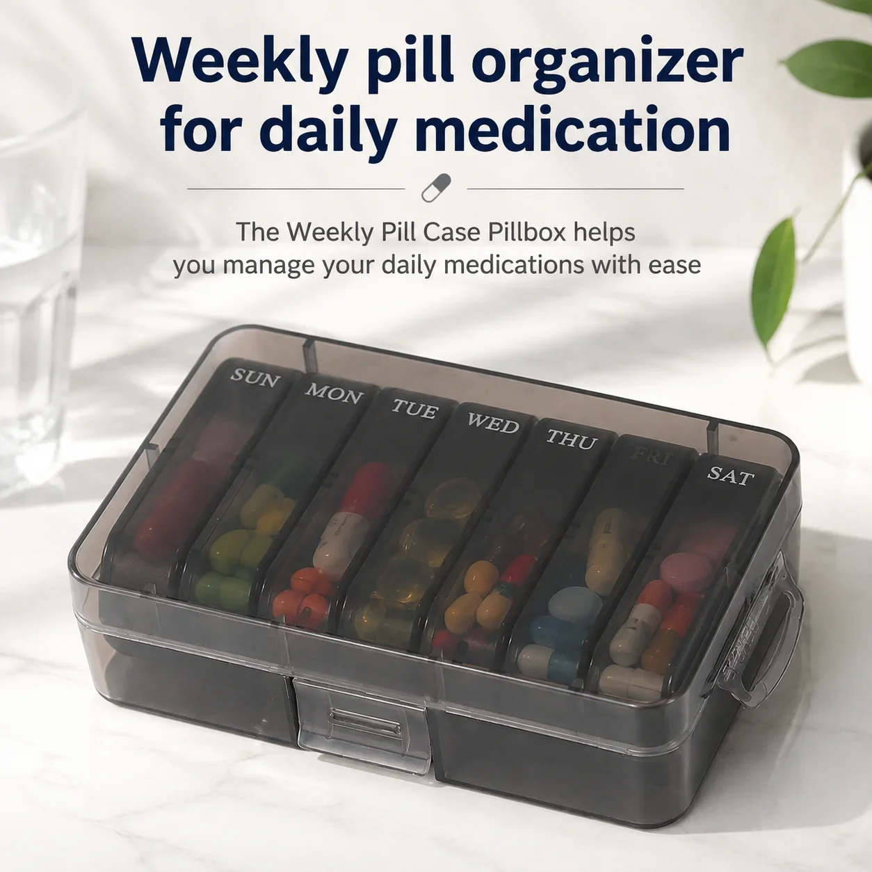 Portable Days Pack 2 Times A Day Travel Essentials With Transparent Lid Morning And Evening Refills Practical Compartments Pill