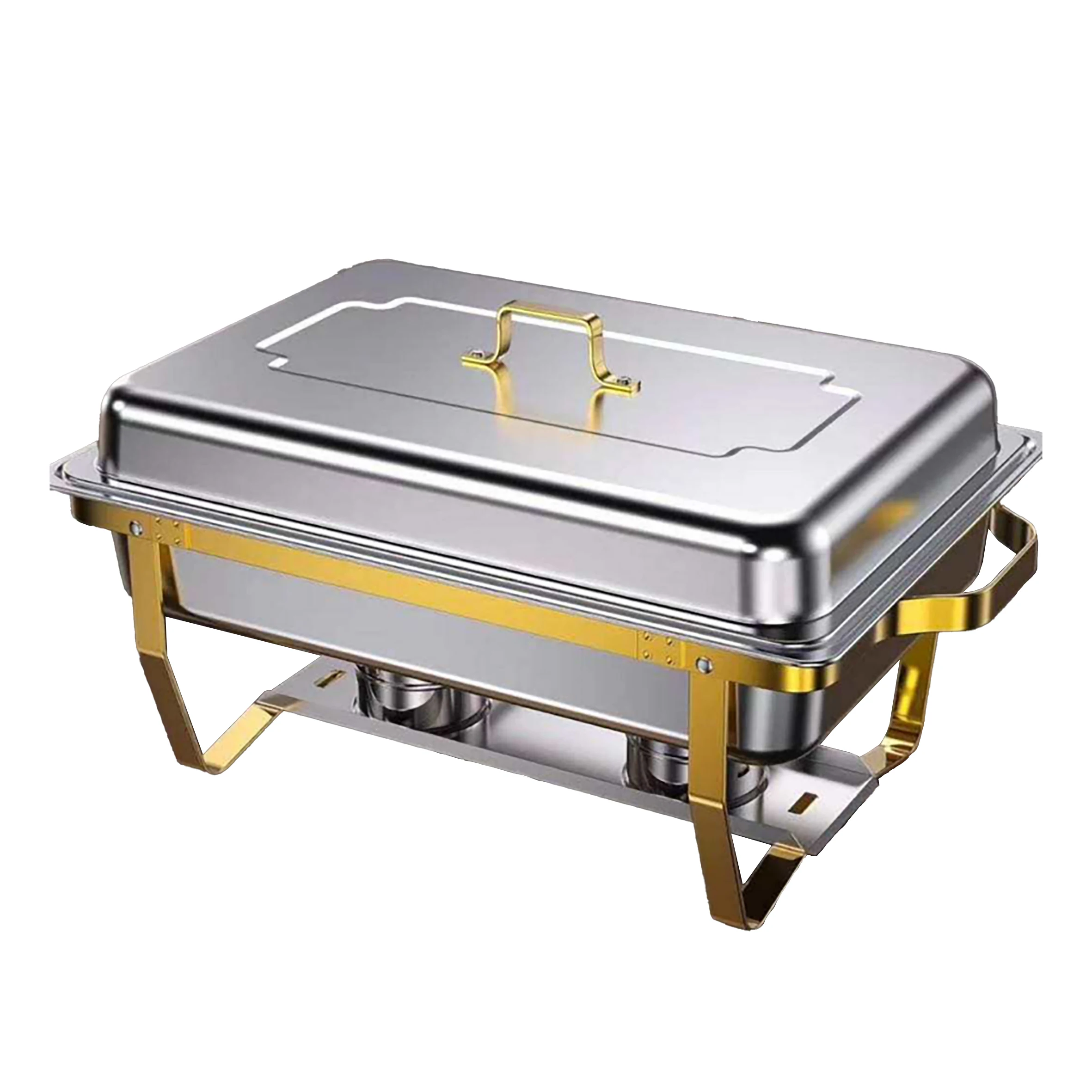 Fornecimento de Fábrica Prato de Atrito de Luxo Conjunto de Buffet de Pratos de Atrito Aquecimento Display Conjunto Aquecedor de Alimentos Aço Inoxidável