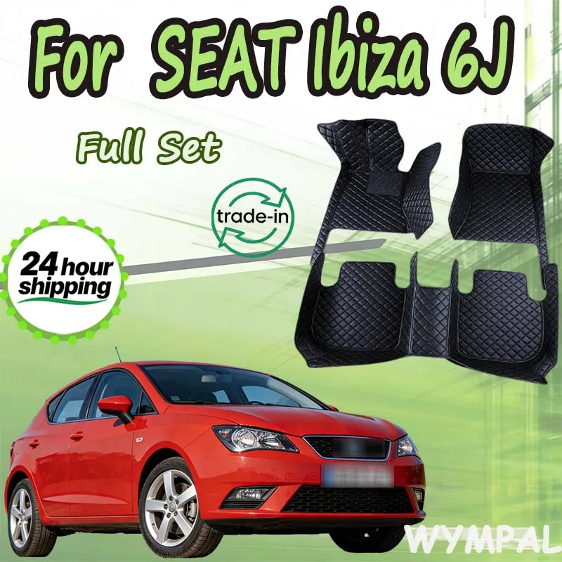 

LUXURY Car Floor Mats For SEAT Ibiza 6J 6P MK4 2008~2017 Waterproof Rugs Durable Carpets Leather Mat Car Accessories 2009 2010