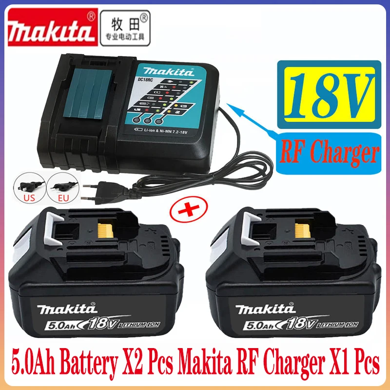 

18V 5Ah Rechargeable Battery 5000mah Li-Ion Battery Replacement Power Battery for MAKITA BL1880 BL1860 BL1830battery+3A Charger