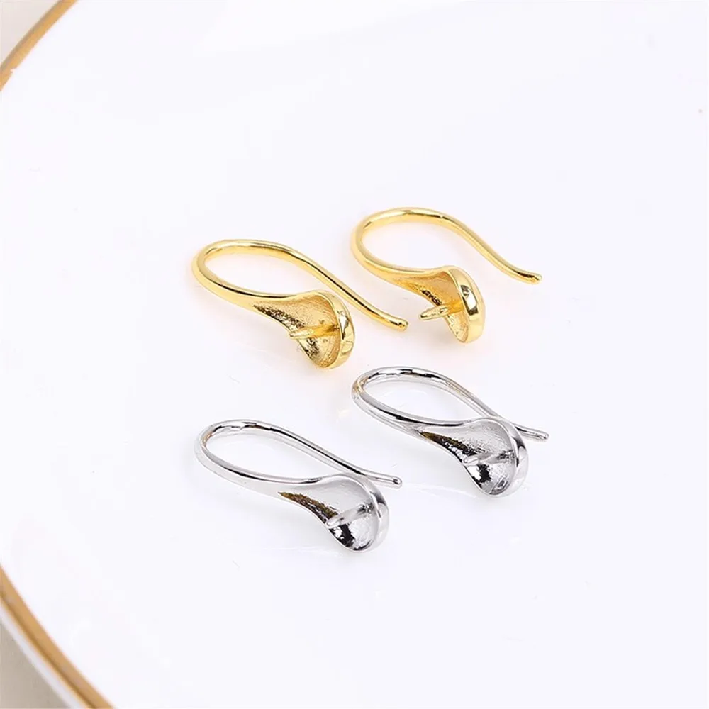 

10pcs Gold Plated Pearl Earring Settings Stud Bases DIY Jewelry Making for Handmade Accessories S925 Sterling Silver Ear Needle