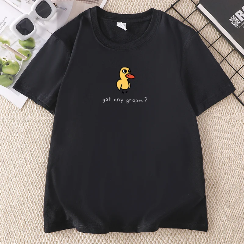 Got Any Grapes T Shirt Funny Duck Short Sleeve Tshirts Duck Song Tee Casual Round Neck Printed Short Sleeve T-shirts Clothing