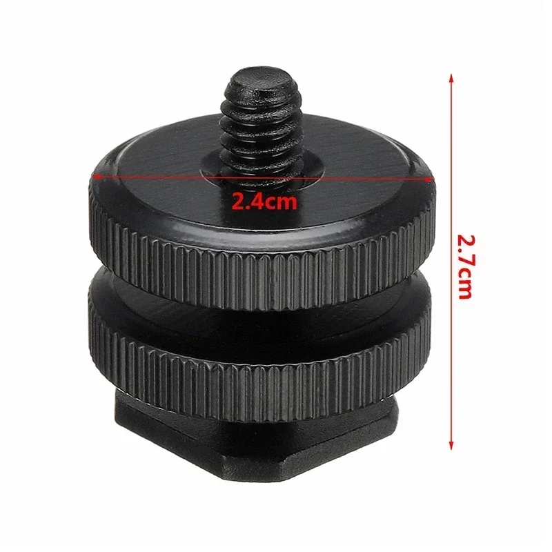 1/4 "Dubbele Duim Schroef Camera Adapter Mount Flash Cold Hot Shoe Adapter Beugel Voor Dslr Camera Reparatie Accessoires