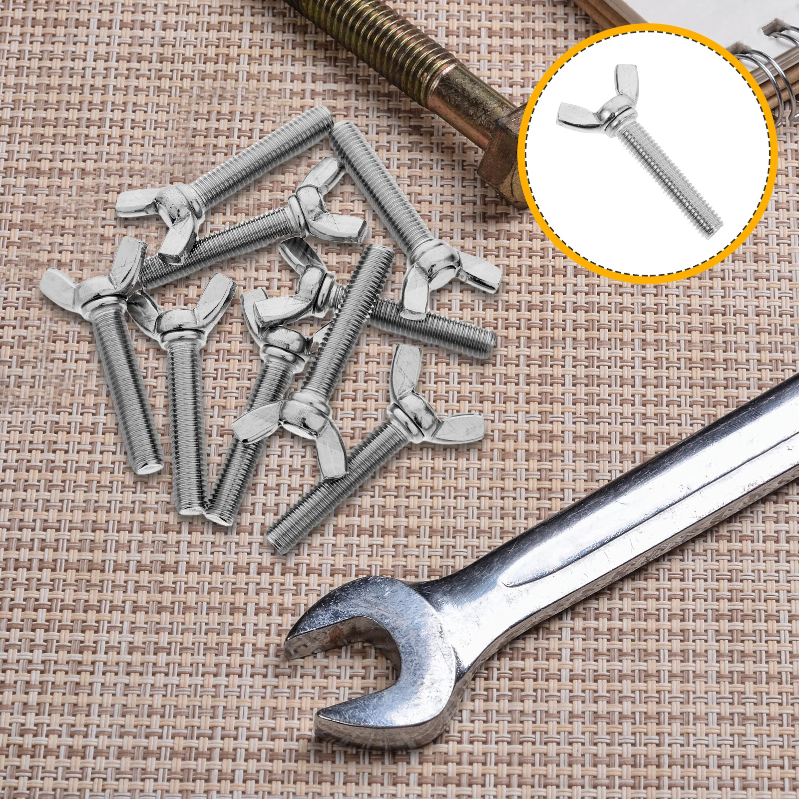 Viti a testa zigrinata con bullone ad ala M8x40 da 10 pezzi, funzionamento manuale in acciaio inossidabile, ideali per varie applicazioni, assemblaggio di mobili