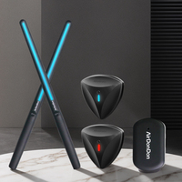 Portable Air Drum Set Air Drum Foot Sensor Bluetooth-Compatible Air Drum Adapter Realistic Effect for Beginners Professionals