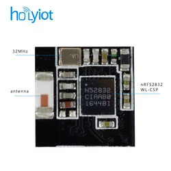 Fcc ce holyiot nrf52832 módulo rf sem fio 2.4ghz transmissor receptor ble 5.0 módulo bluetooth