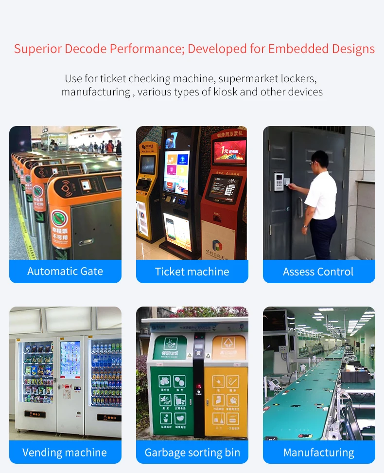 Легко встроенный 2D-сканер QR-кода шины с фиксированным креплением Сканер штрих-кода билетов с SDK