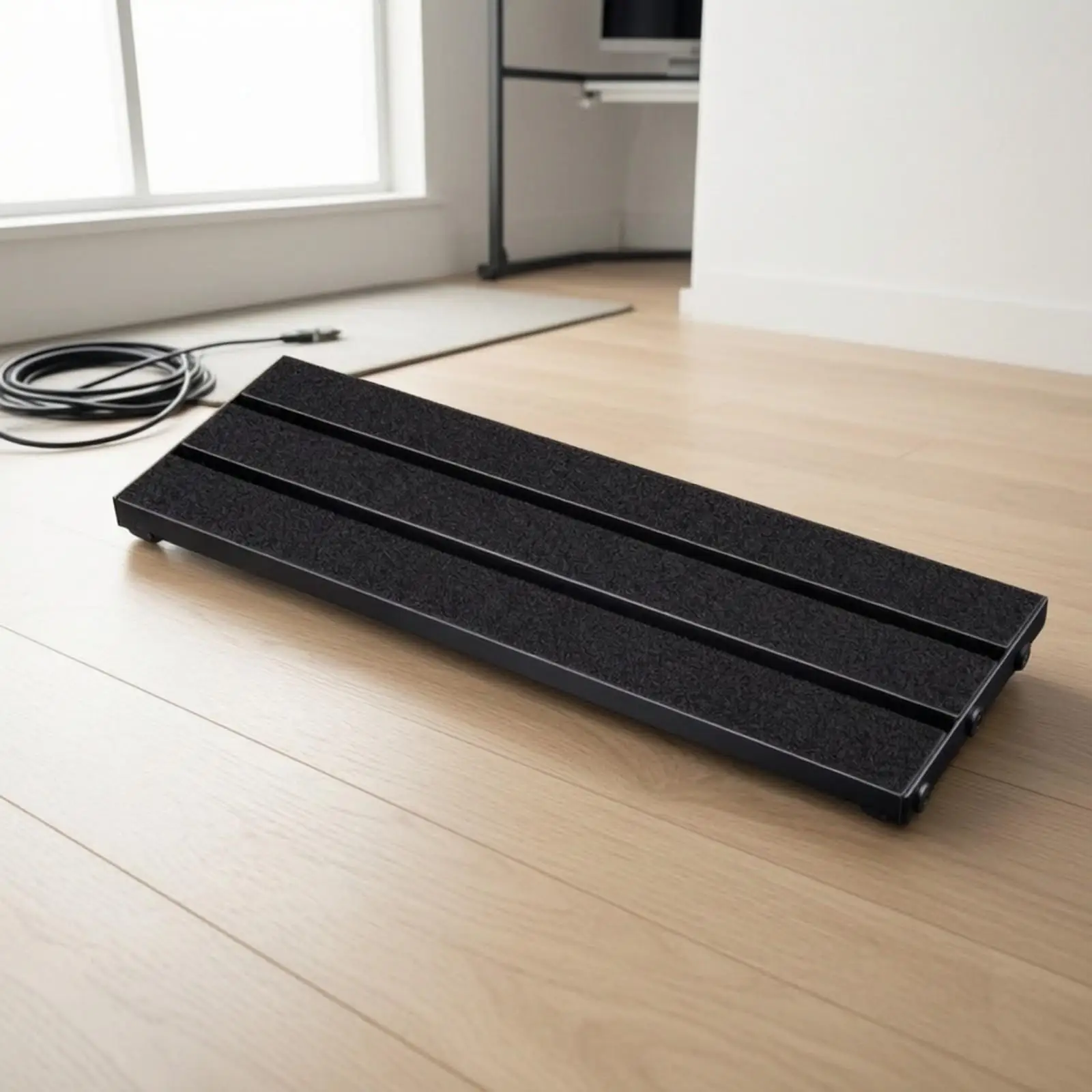 Low Profile Pedal Mounting Board for Guitar Pedals with Open Frame Design and Secure Fastening