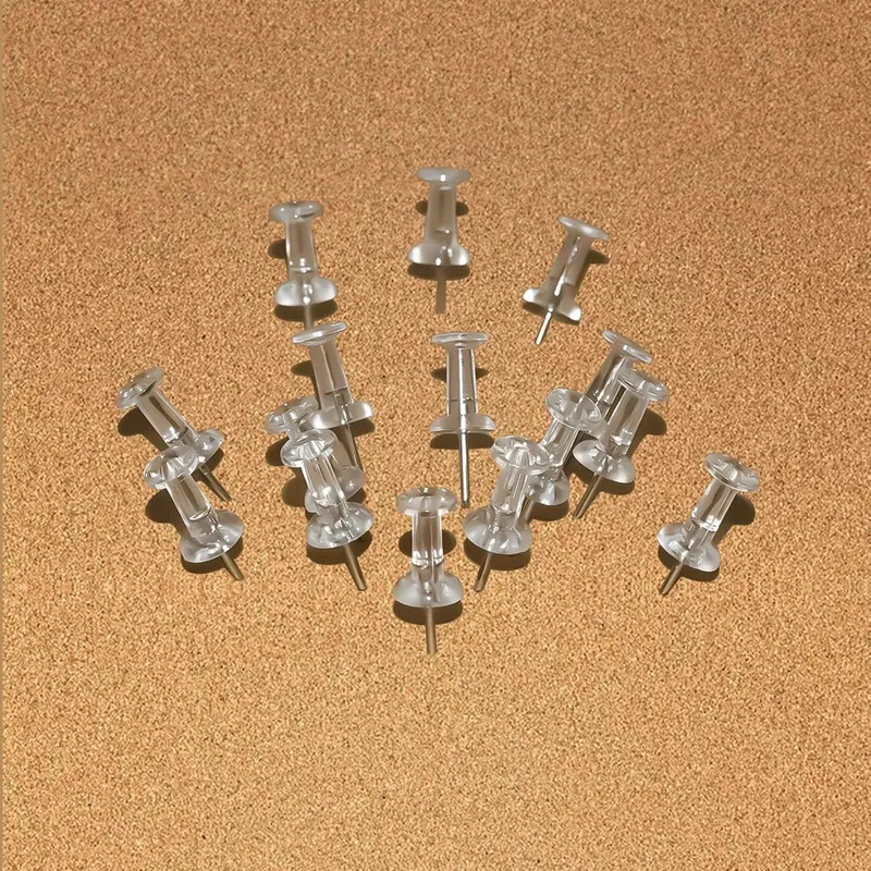 Push Pins Tacks 1000 Count In Reusable Box, Standard Clear Thumb Tacks Steel Point And Clear Plastic Head