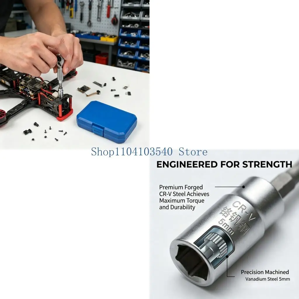 

02DC 10Pcs 12 Point Triple Square Spline Bit Socket Set Professional Tamper Proof with Storage Case Automotive Tool