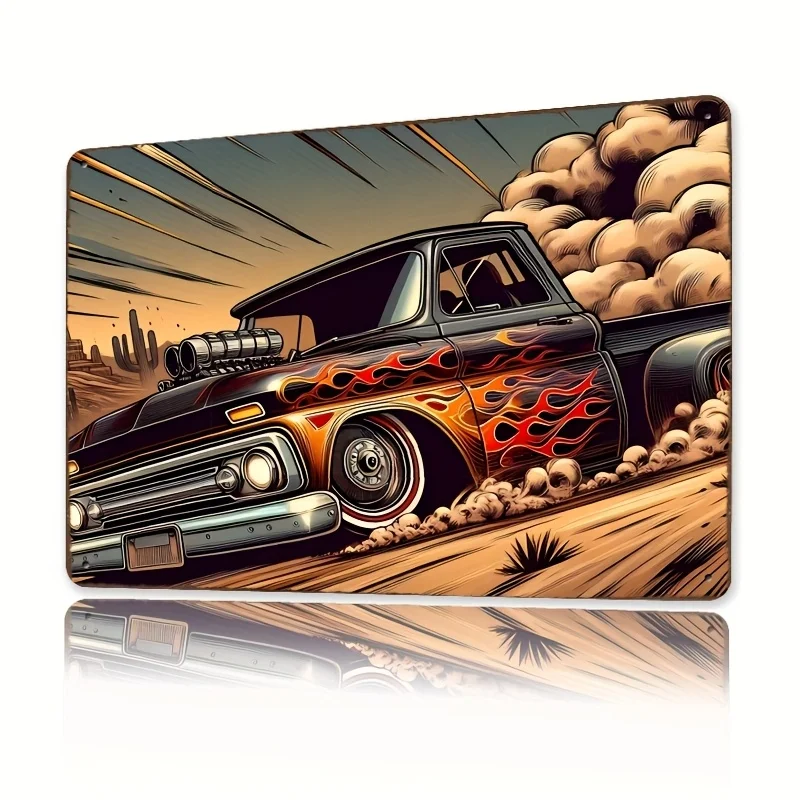 Hot Rod Cartoon Car Metal Sign - 
