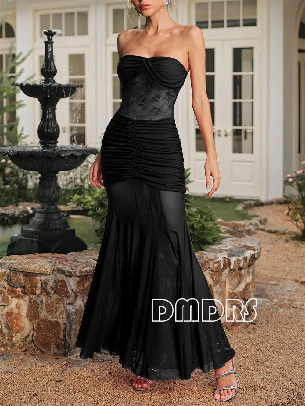 

DMDRS - 2025 New Black Lace Maxi Dress
