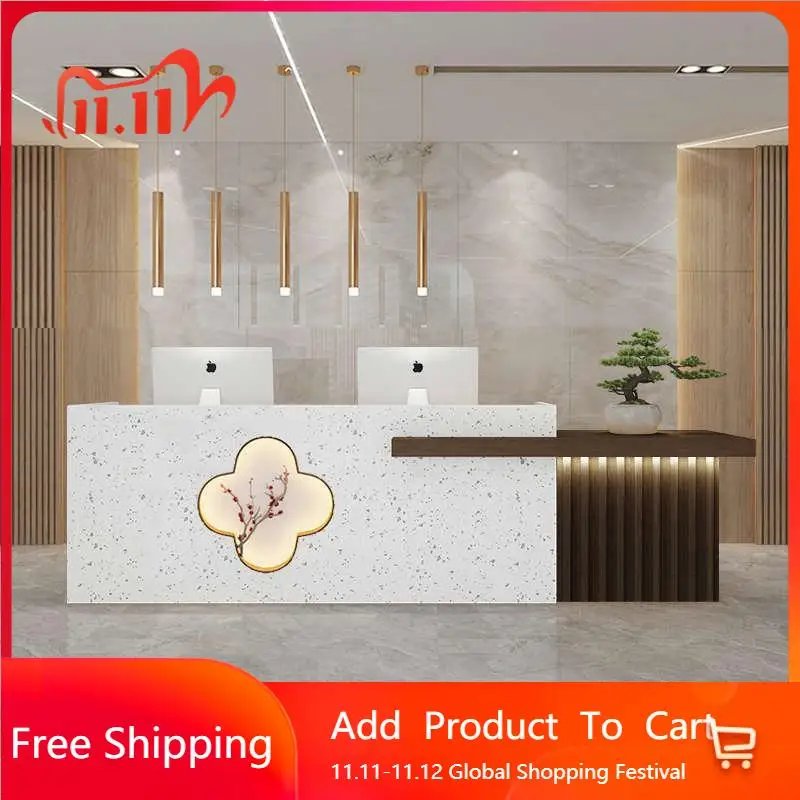 

Indoor Counter Reception Desk Stylish White Luxury Front Reception Desk Design Modern Office Mueble De Recepción Hotel Furniture