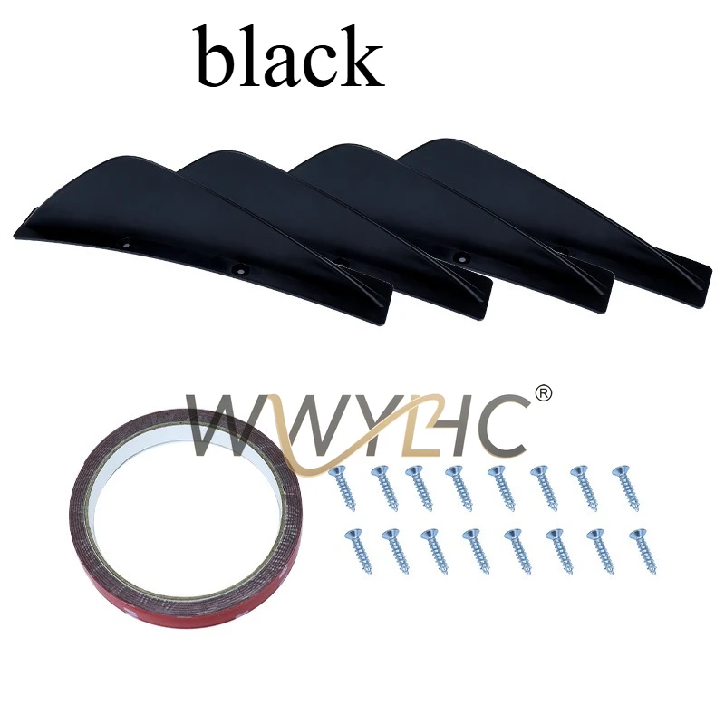 Suitable for Car Arc, Curved Rear Spoiler, Bright Black Carbon Fiber Bumper Chassis Decorative Deflector