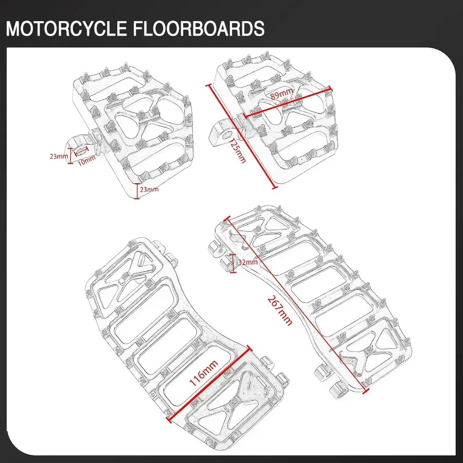 ألواح أرضية واسعة MX أوتاد قدم للسائق دواسات مسند للقدمين لـ Harley 862023 Touring Road King Electra Street Glide 19862017 Softail #6
