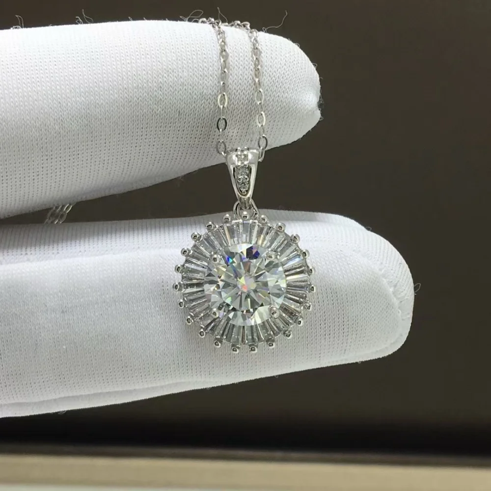 

S925 High Quality Moissanite Diamond Round Pendant Fashion Elegance Jewelry Birthday Women Mature Charm Gift