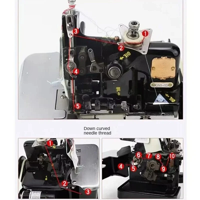 250w household mini electric sewing machine desktop small household three thread overlock sewing machine 220v overlock machine B