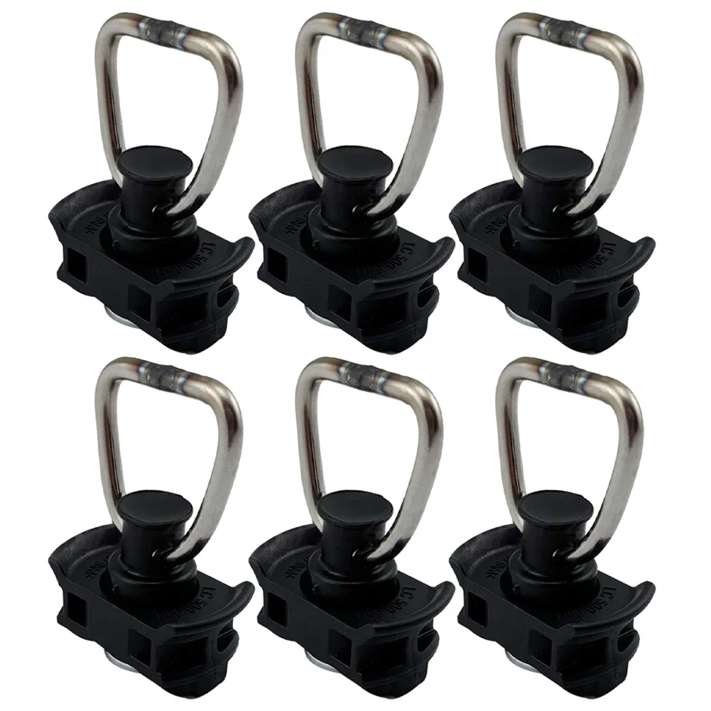 6pcs Track Lock End Fitting Airline Rail Fixed Buckle For Rv Track Fixed Circular Ring Slide Rail Lock Latch Hanging Hook Cargo
