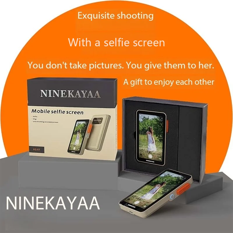 NINEKAYAA XQ07 Monitor Screen for Using Phone Rear Camera for Smartphone Selfie Vlog Live Stream Video Recording VS KingMa PH01