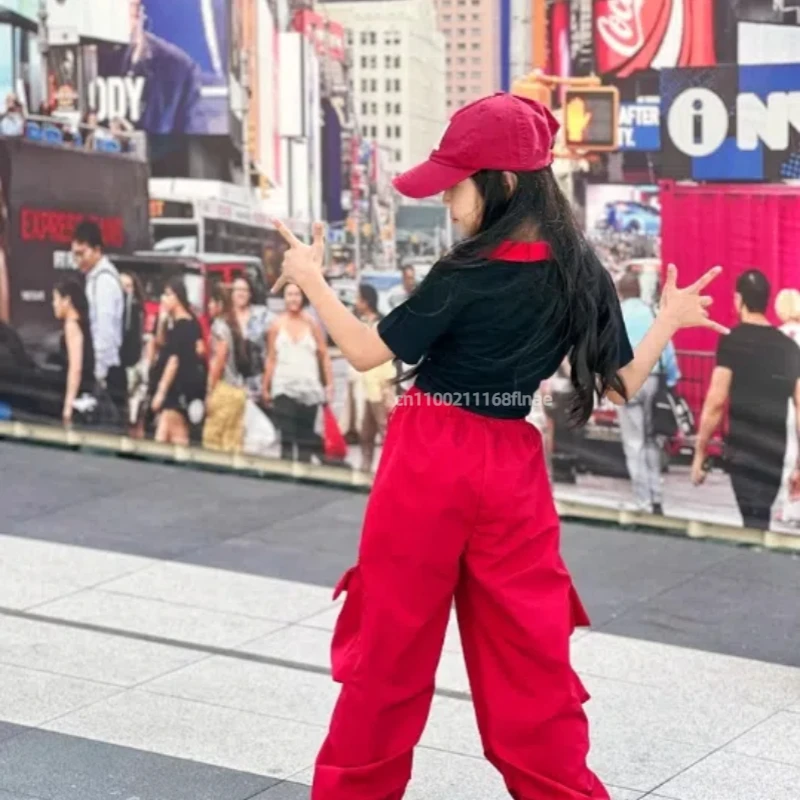 Street Dance-Kostüm für Mädchen, hübsches japanisches Jazz-Tanz-Performance-Kostüm-Set, Hip-Hop-Laufsteg-Bühnenkostüm für Kinder