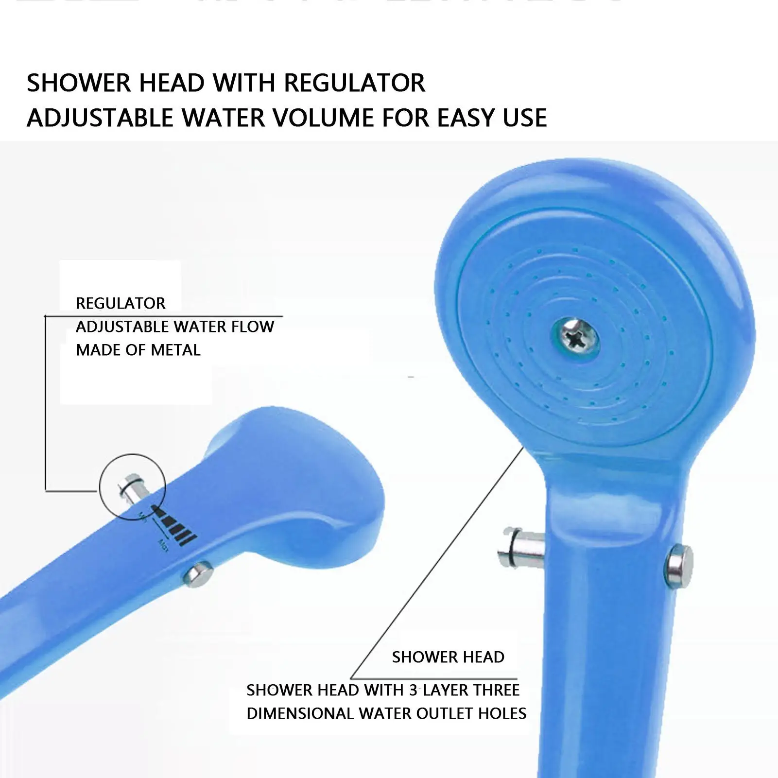 قابس سيارة 36 وات، دش تخييم محمول، تدفق قابل للتعديل، منفذ ثلاثي الأبعاد، سهل التركيب