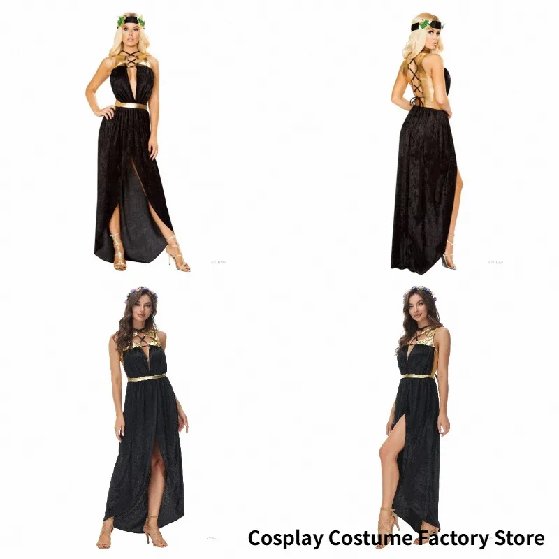 Disfraz de Halloween de la Diosa Venus Griega Antigua, Princesa, Maquillaje Digno, Faraón Egipcio, Cleopatra, Reina Romana Árabe, Disfraz de Juego de Rol
