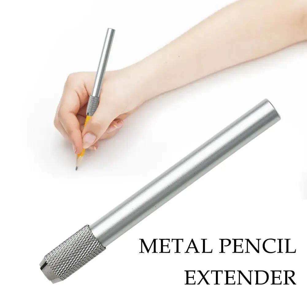 Adjustable Metal Anti-slip Pencil Lengthener Pencil Extender Holder For Colored Sketch Pencils School Office Stationery Sup D8N4