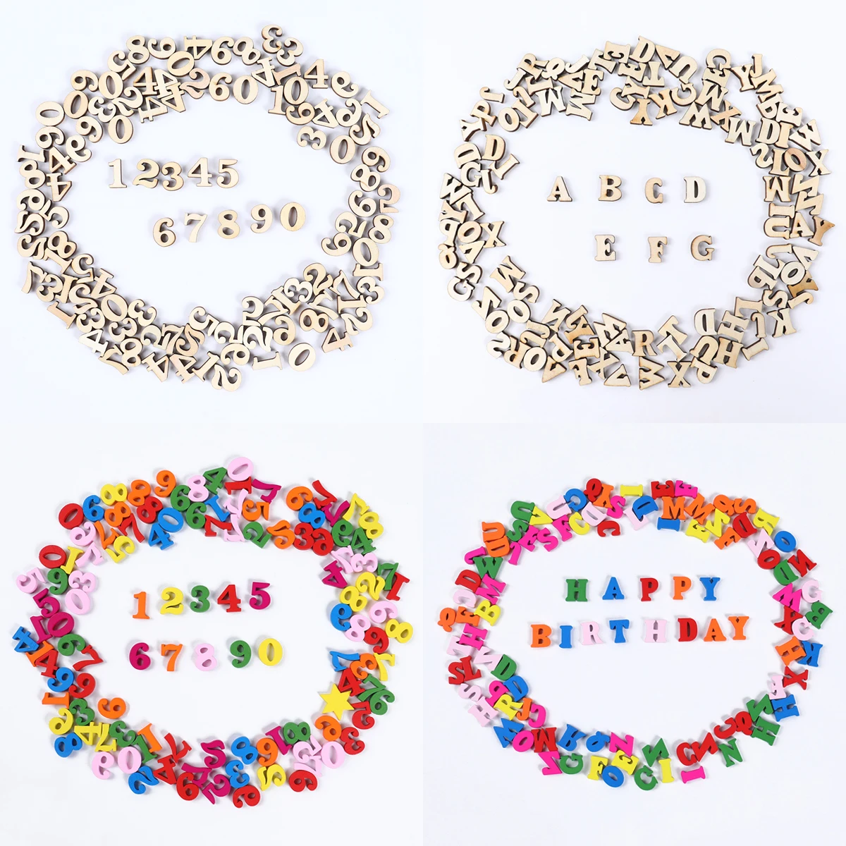 

Mini English Alphabet Letters Wooden Number Happy Birthday Party Decor Kids Wedding Accessories Baby Shower Decorations