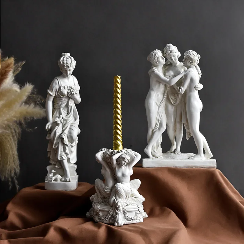 Nordic Mythological Figures, Three Goddesses, Art Sculptures, Home, Living Room, Bedroom Decorations, and Ornaments