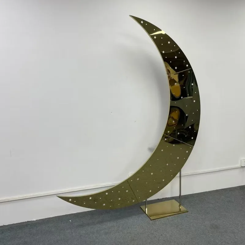 

New Stainless Steel Moon Arch Wedding Arch Backdrop Stand Decoration For Wedding Party