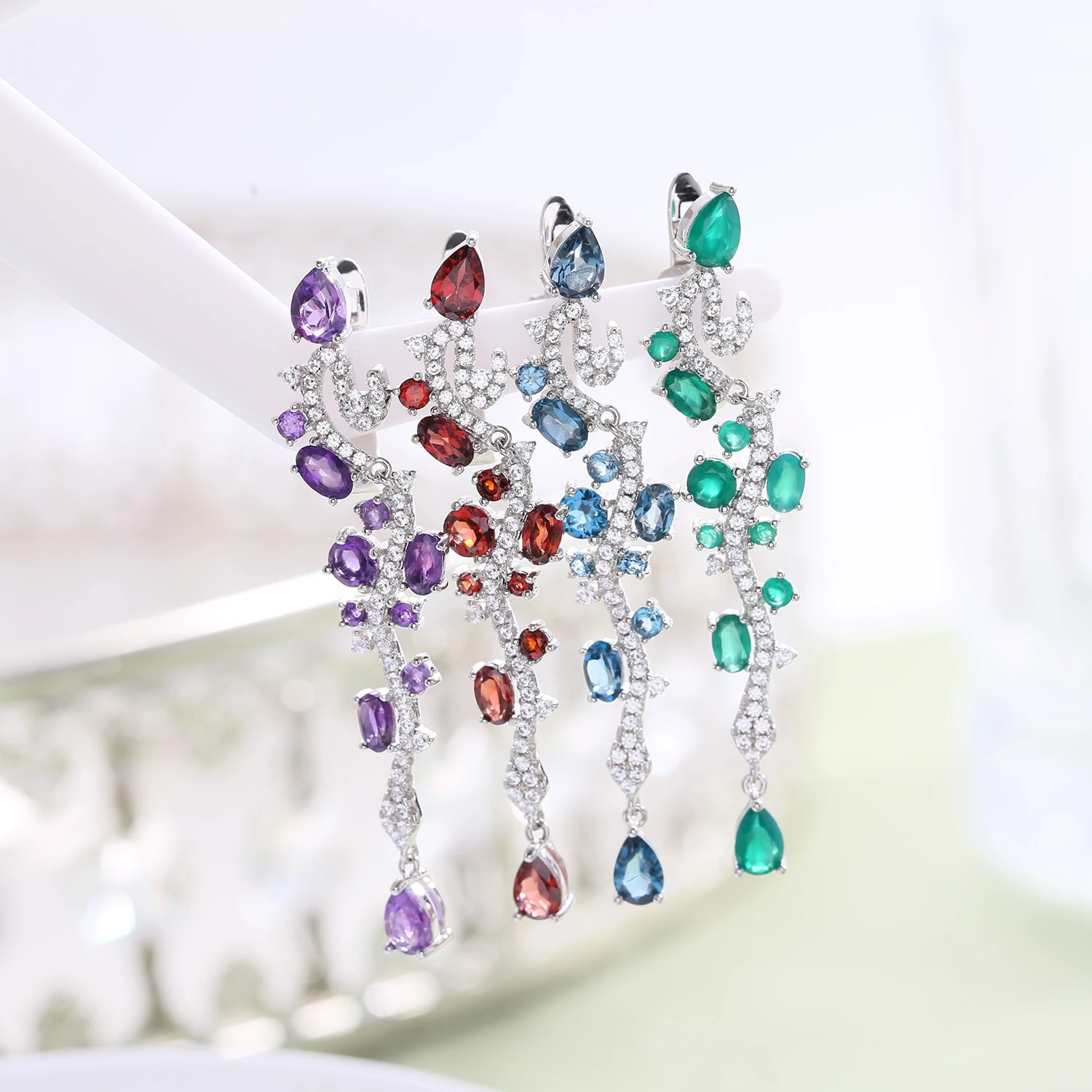 GEM\'S BEAUTY Boutique Jewelry Earrings Womens Handmade Earrings Pendant Earrings 925 Sterling Silver Lock Earrings The Best Gift