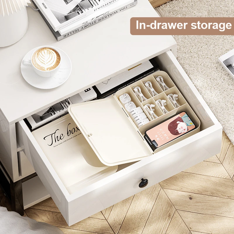 Cable Storage Box Dustproof Charger Headphone USB Divider Storage Box with Lid Home Office Wire Drawer Organizer Cable Organizer