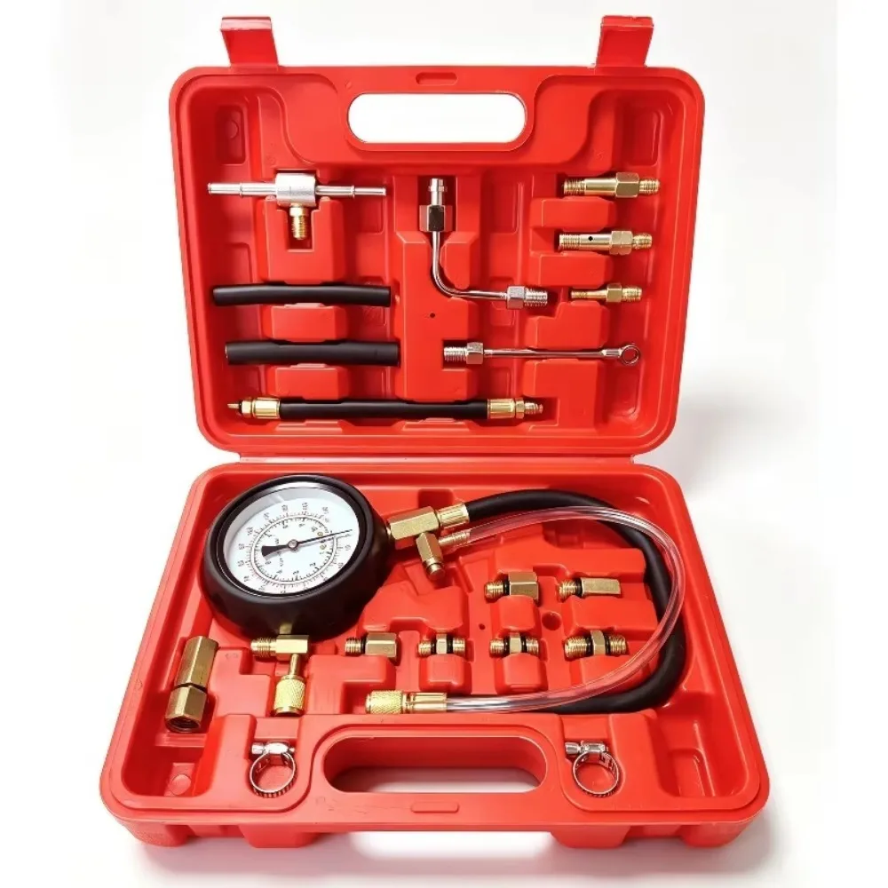 Fuel Pressure Tester Kit TU-114 Adapters Fuel Pump Pressure Tester Multiple Connection Methods for Car Truck Motorcycle