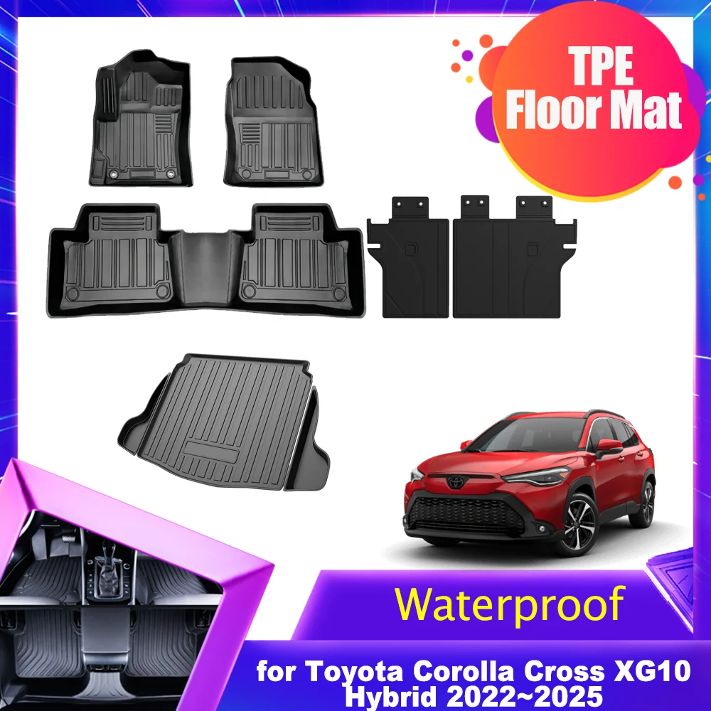 

Автомобильный коврик для Toyota Corolla Cross Z XG10 Hybrid 2022 ~ 2026 TPE Liner Багажник Водонепроницаемая нескользящая защитная часть Аксессуары