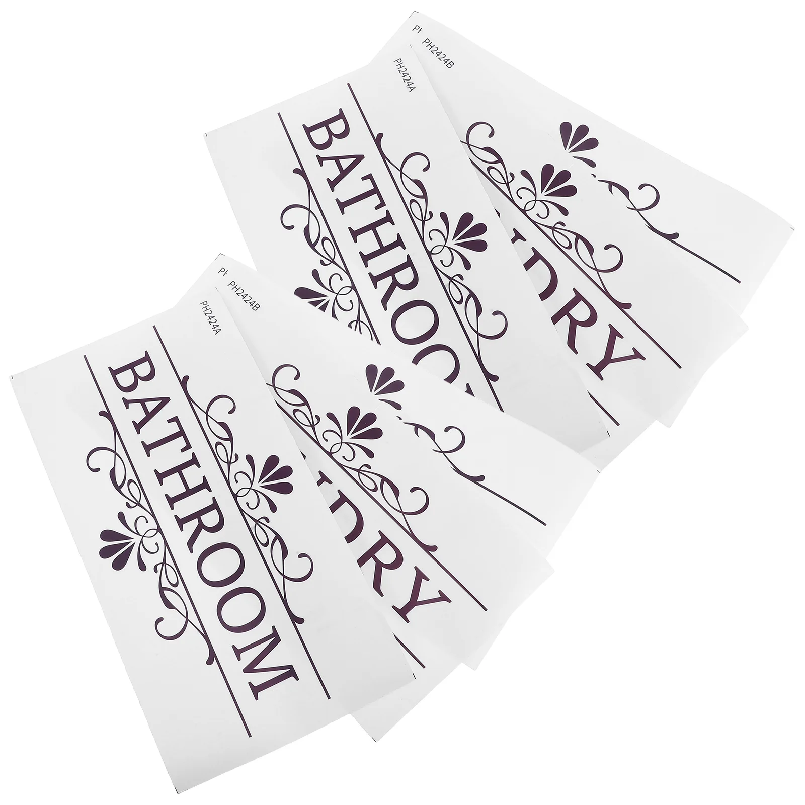 

2Sets Bathroom Laundry Room Signs Removable Wall Decals Easy Apply Peel Stick English Labels Home Office Decor