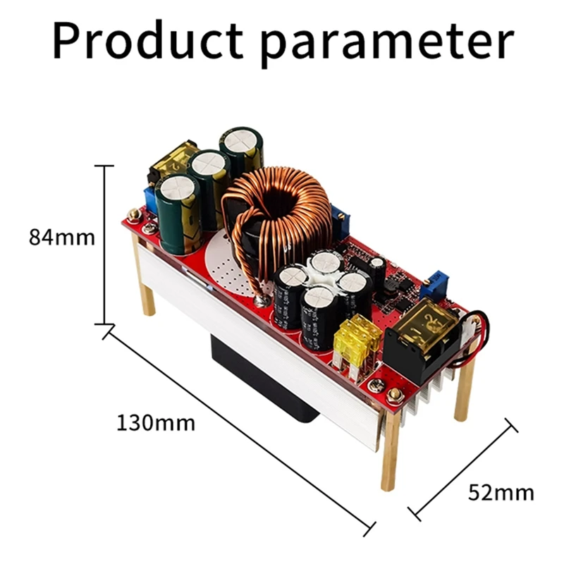 1500W DC-DC Booster Tech 30A Réglable Tension Constante Et Courant Panneau D'alimentation De Véhicule Électrique + Ventilateur 12-48V À 24-72V
