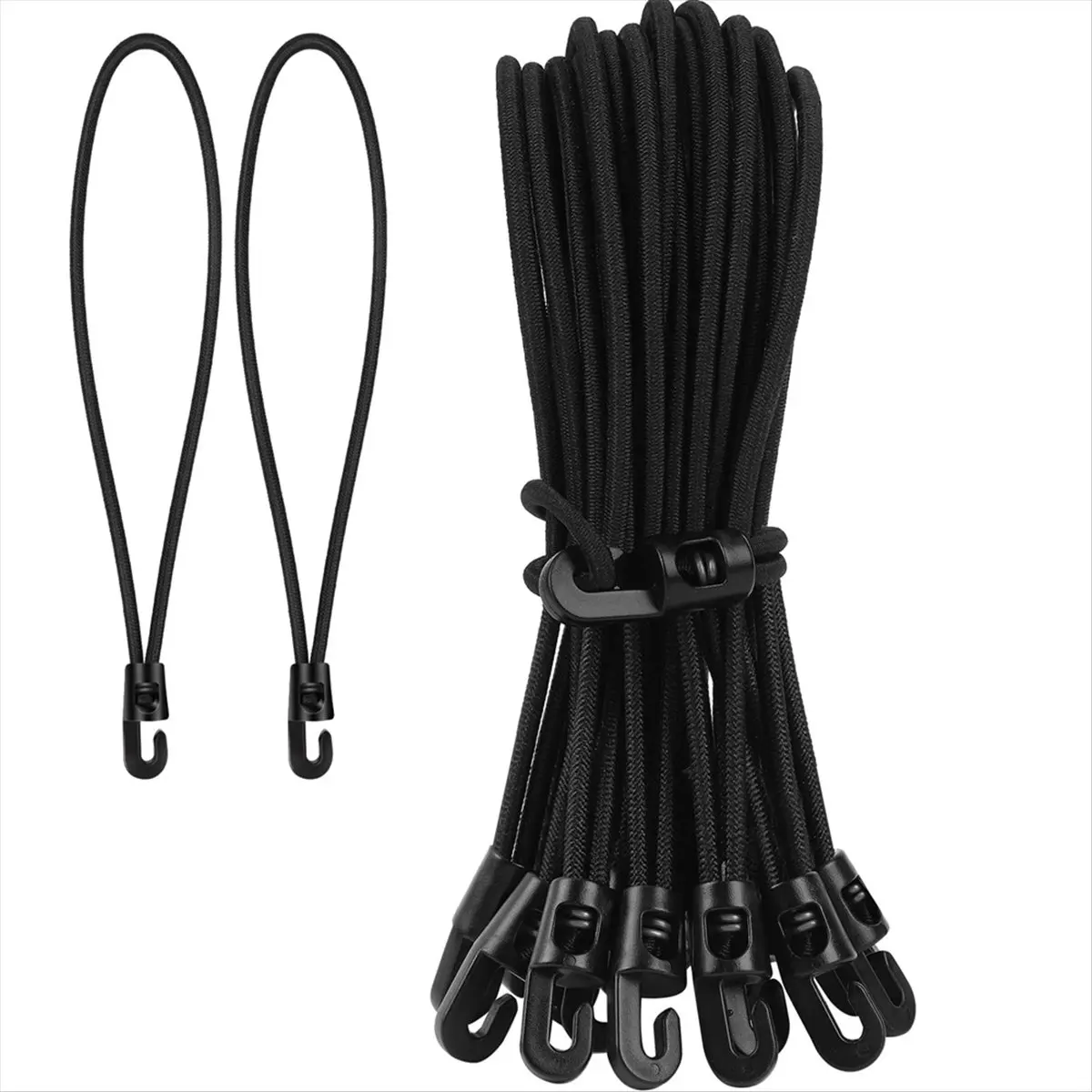 A45I Bungee Cord with Hooks, Pack of 20 Expander with Hooks, 25 cm, Multifunctional Tensioner,for Tents, Nets, Camping