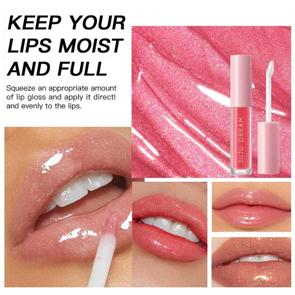 1pc/4pcs, Moisturizing Lip Oil, Candy Lip Glaze, Mirror Pearlescent Nude Lip Gloss In 4 Shades, Moisturizing And Nourishing