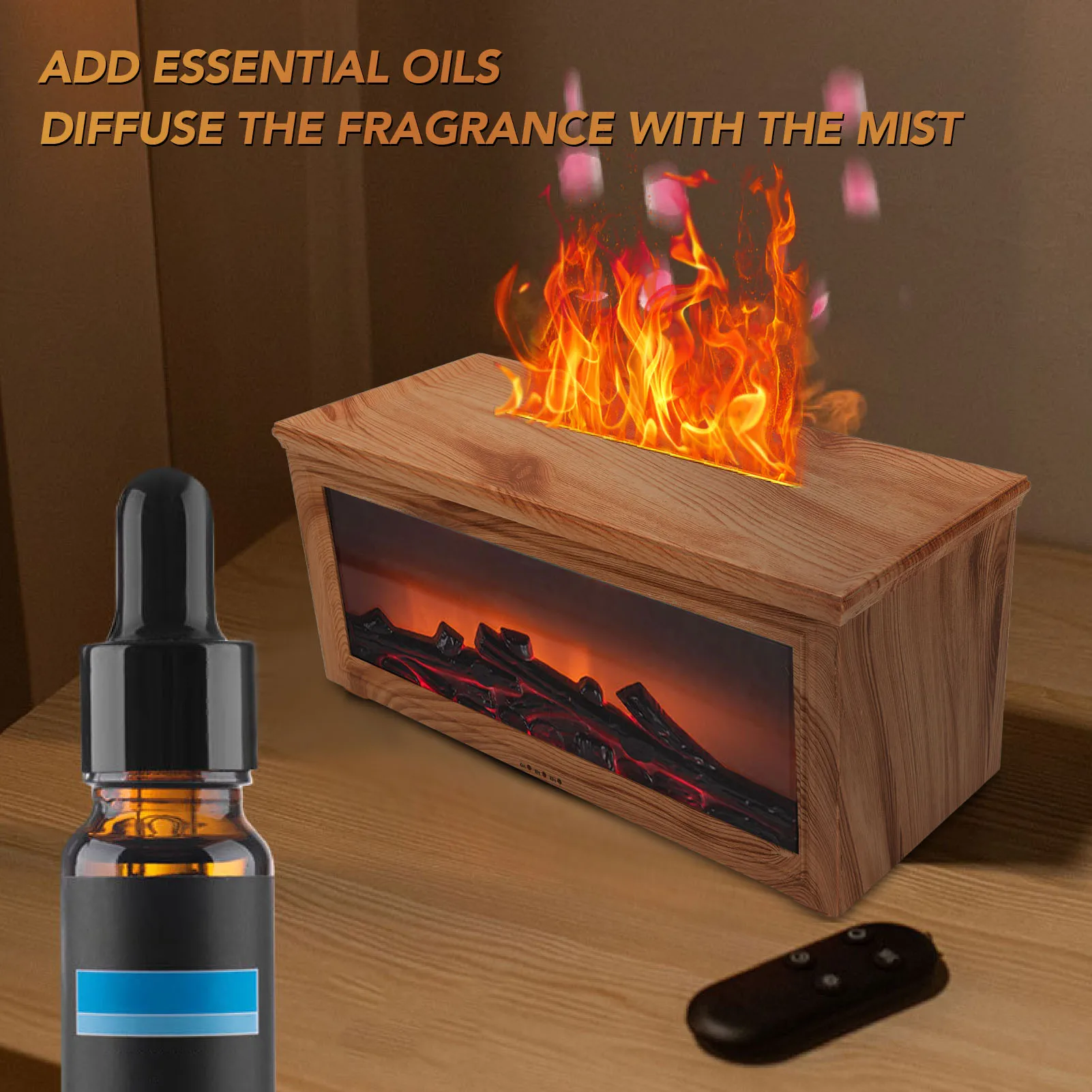 لهب الناشر بالموجات فوق الصوتية ضباب نشر الموقت محاكاة سعة كبيرة الموقد الروائح الناشر هادئة للمنزل #2