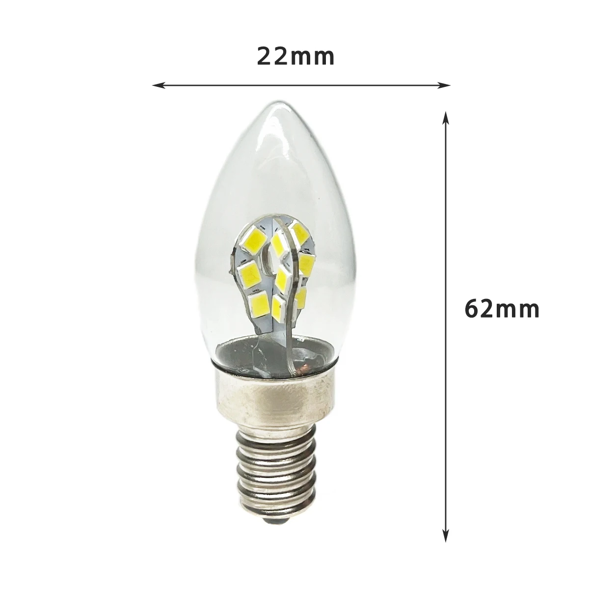 Imagem -02 - Lâmpadas de Vela Led Candelabro E12 E14 2w 2835 Smd 24leds Clear Shell 85265v Substituir 25w Lâmpadas de Halogênio Lustre 20 Pcs