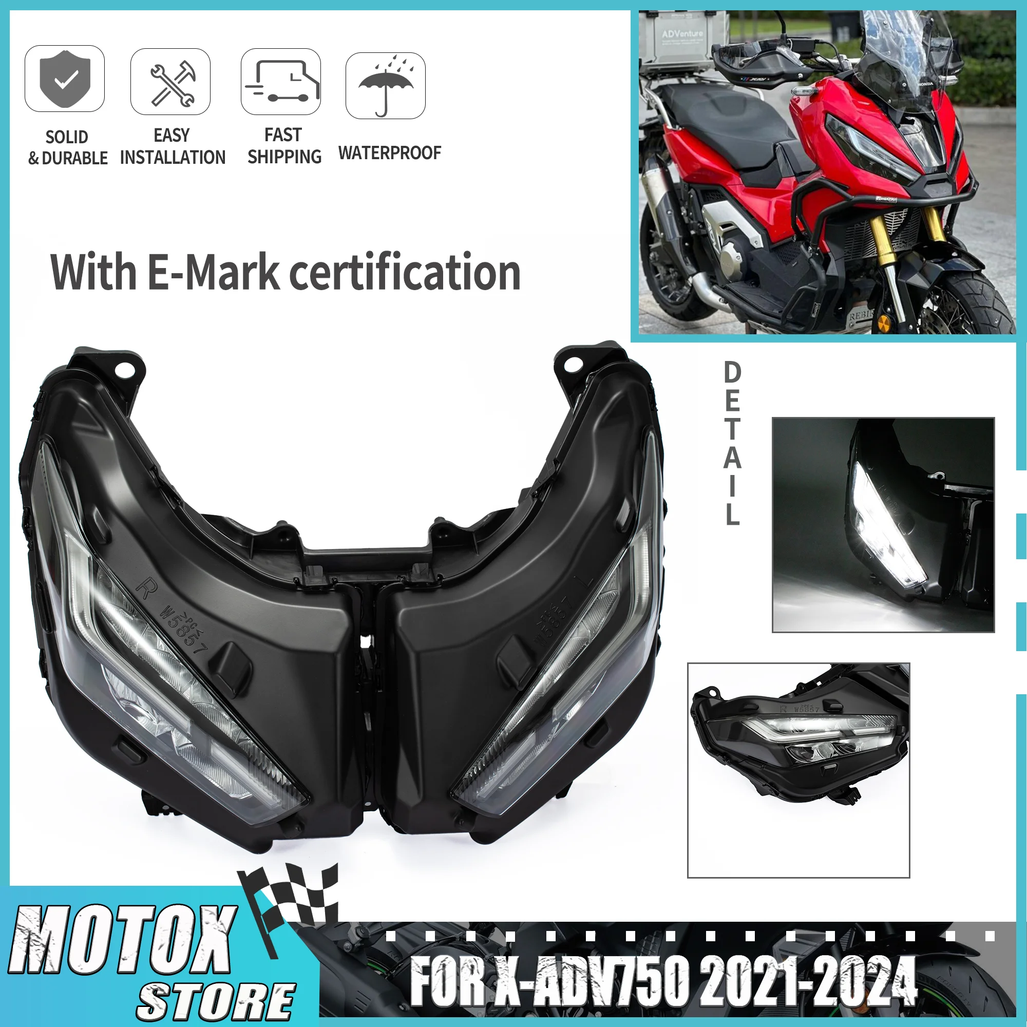 Front Headlamp Fit for Honda X-ADV750 XADV 750 2021 - 2024 Head Light Lamp X-ADV 750 2022 2023 Motorcycle Headlight Assembly