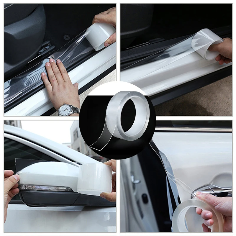 Car Door Sill Protector Multifunction Nano Sticker Tape Auto Bumper Strip Car Door Protect Scratchproof Accessories Car Stickers